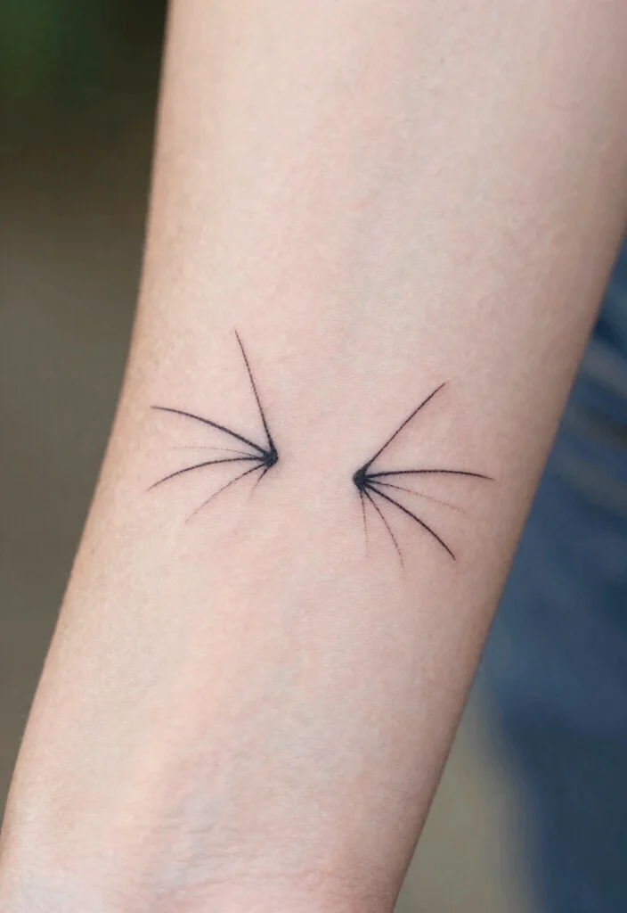 14 Two Cat Tattoo Ideas With Cute Meaning - 10. Cat Whiskers Design 1