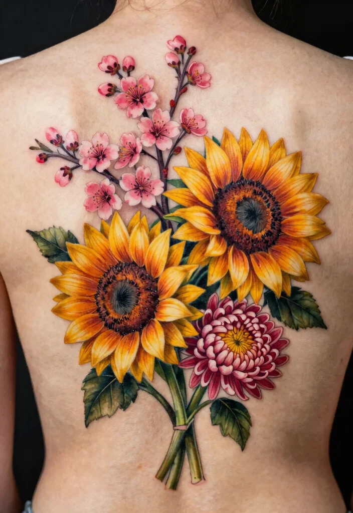15 Flower Pen Tattoo Ideas With Creative Artistic Flair - 15. Seasonal Flower Tattoos 1