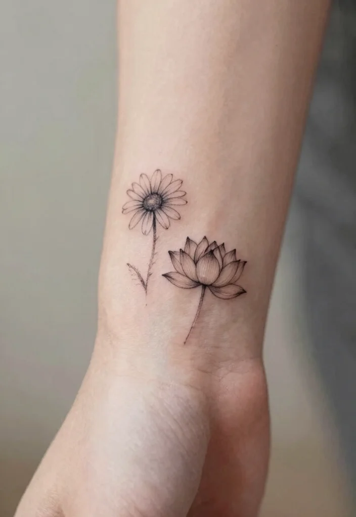 15 Flower Pen Tattoo Ideas With Creative Artistic Flair - 5. Tiny Flower Tattoos 1