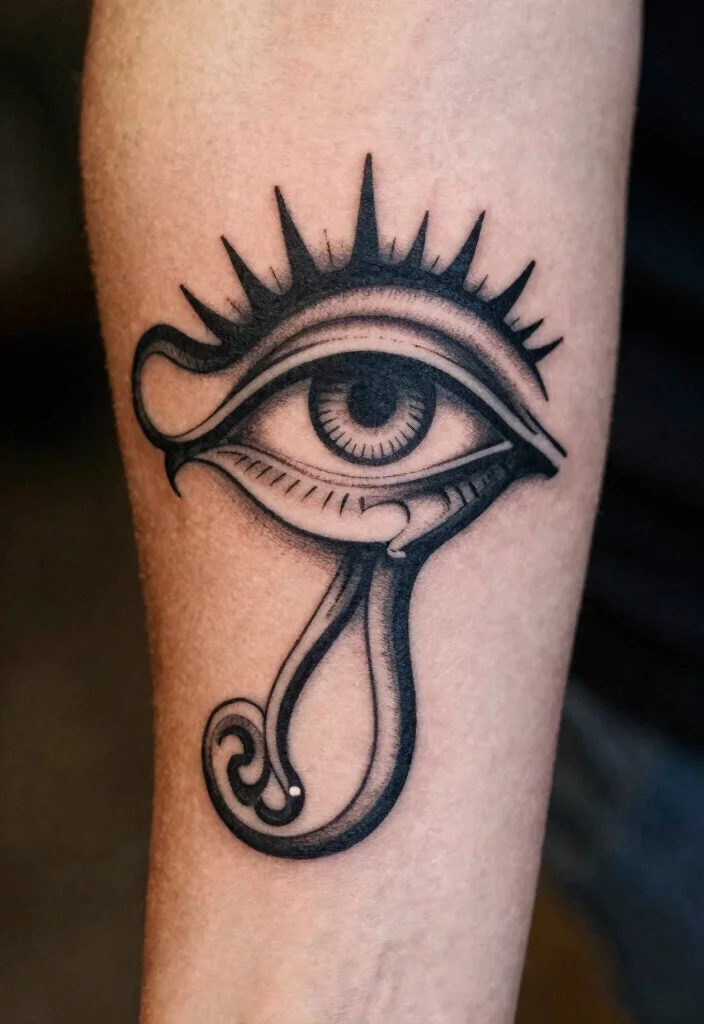 15 Horus Eye Tattoo Ideas With Ancient Symbolism - 1. Traditional Black Ink Eye of Horus 1