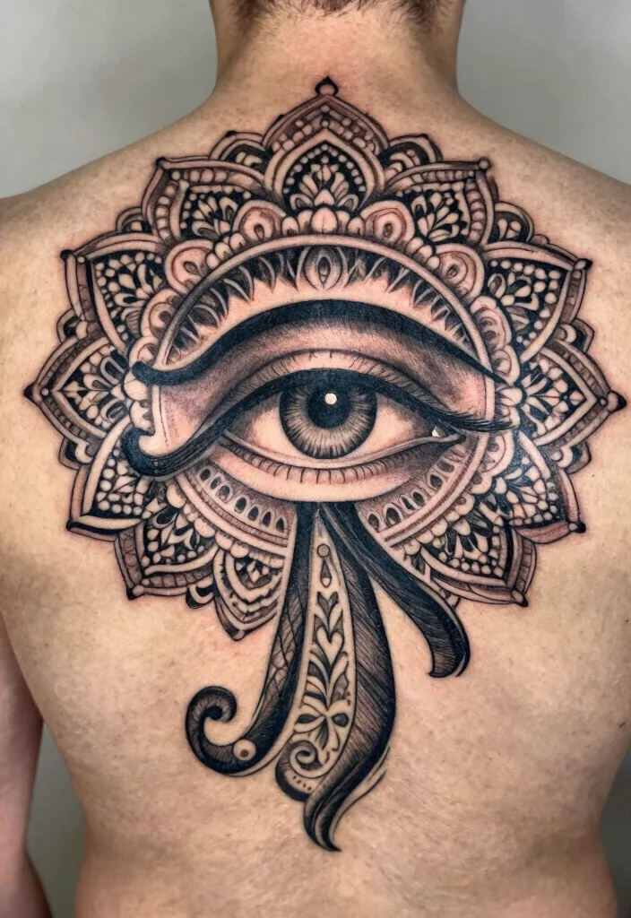 15 Horus Eye Tattoo Ideas With Ancient Symbolism - 11. Eye of Horus Mandala Design 1