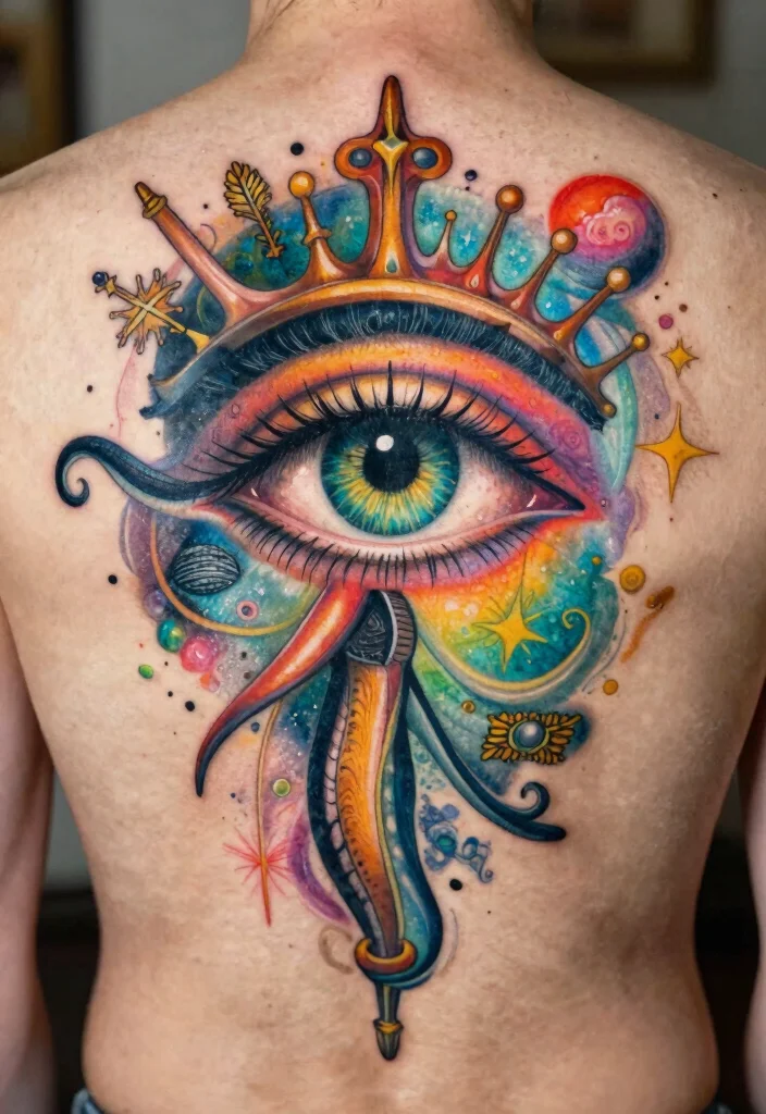 15 Horus Eye Tattoo Ideas With Ancient Symbolism - 7. Surrealist Eye of Horus Tattoo 1