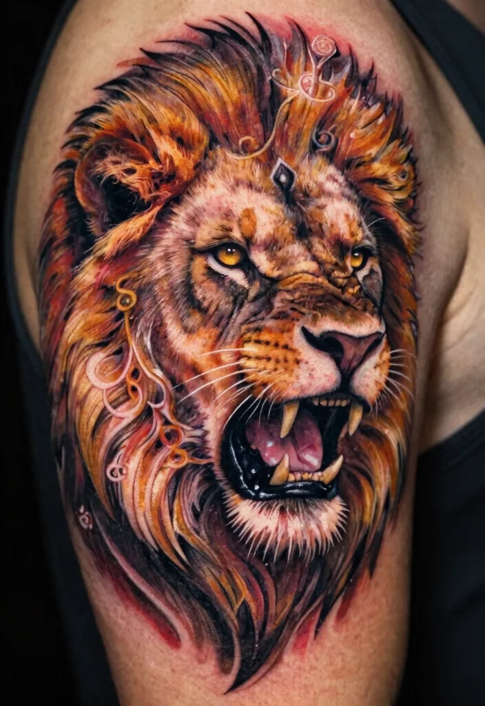 15 Jesus Lion Tattoo Ideas With Powerful Faith Symbolism - 1. The Roaring Faith 1