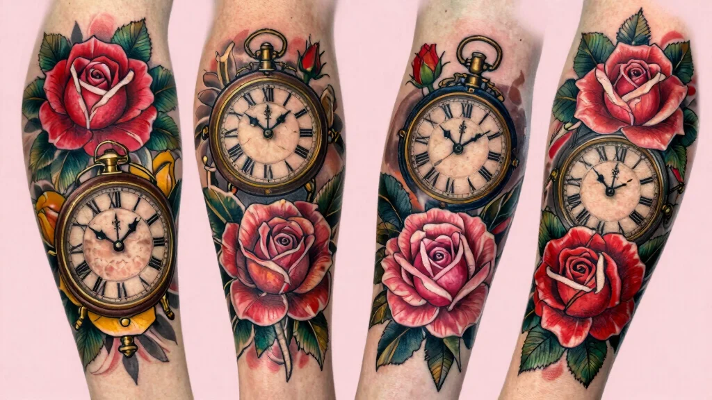 15 Rose and Clock Tattoo Ideas With Timeless Meaning