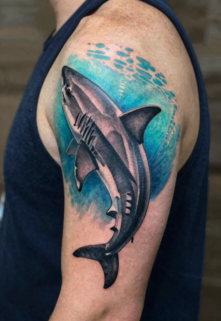 15 Shark Tattoo Men Ideas With Fierce Ocean Energy - 4. Geometric Shark Tattoo 1
