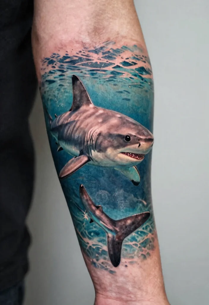 15 Shark Tattoo Men Ideas With Fierce Ocean Energy - 8. Realistic Shark Portrait 1