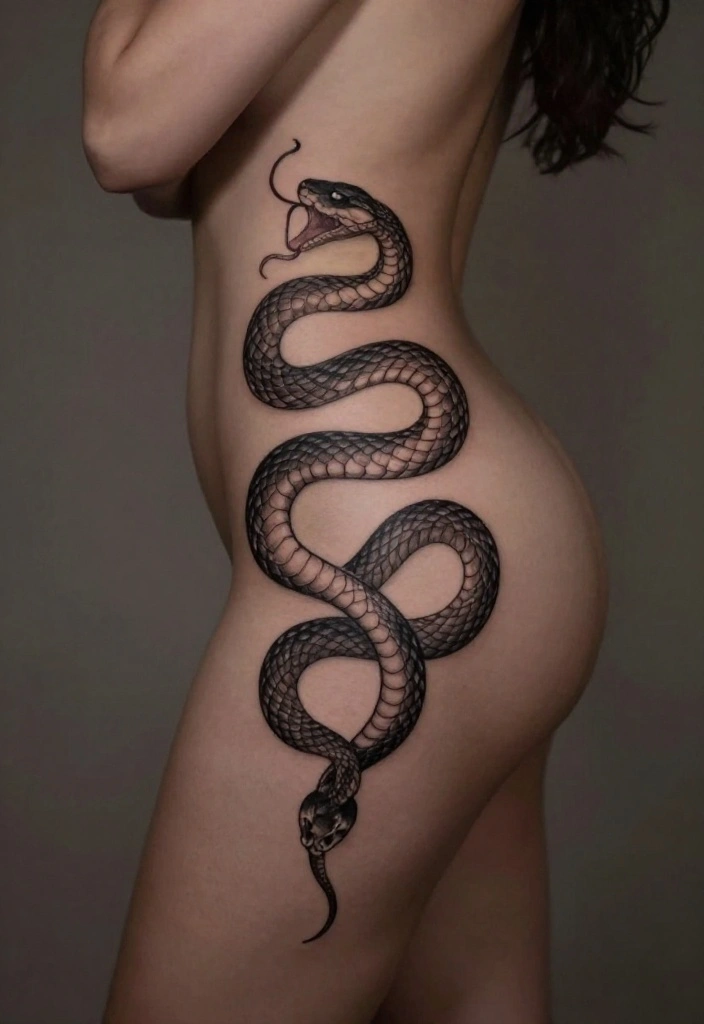 15 Spine Snake Tattoo Ideas With Sleek Flow - 9. Infinity Snake Tattoo 1