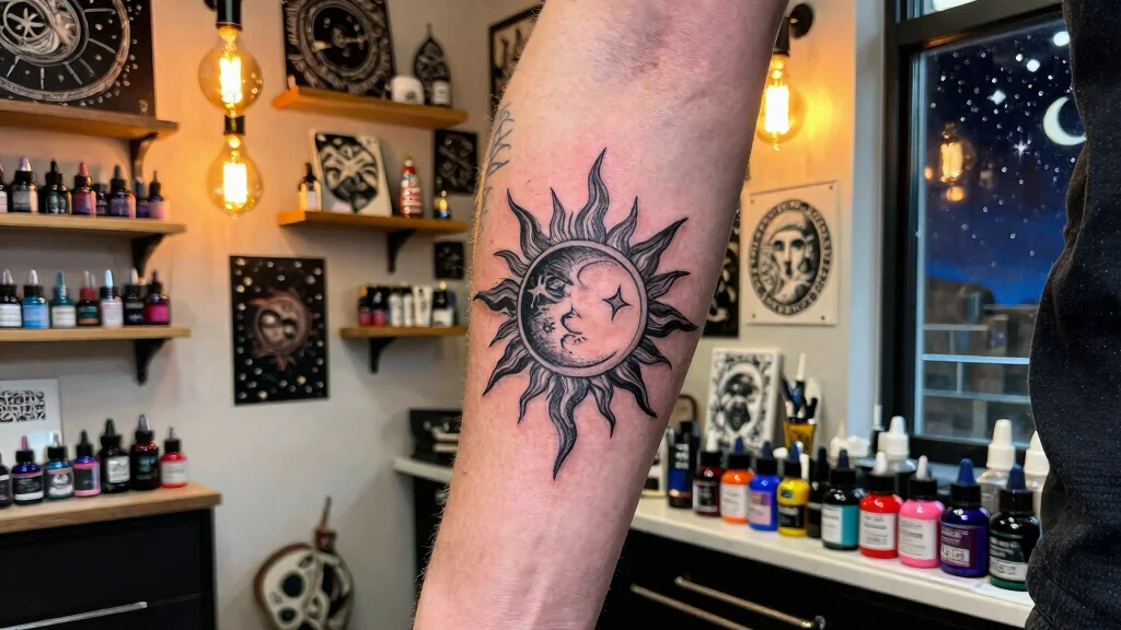 15 Sun Moon Star Tattoo Ideas With Cosmic Energy