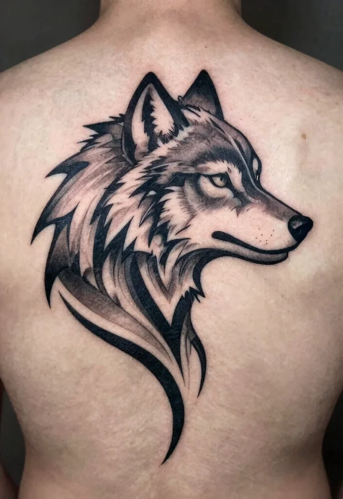 15 Traditional Wolf Head Tattoo Ideas With Wild Spirit - 5. Intricate Geometric Designs 1