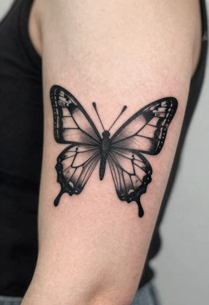 16 3 Butterfly Tattoo Designs Ideas With Graceful Motion - 13. Butterfly with Geometric Patterns 1