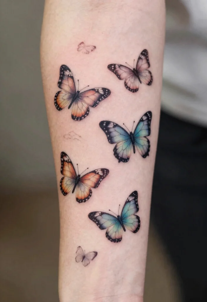 16 3 Butterfly Tattoo Designs Ideas With Graceful Motion - 14. Floating Butterfly Designs 1