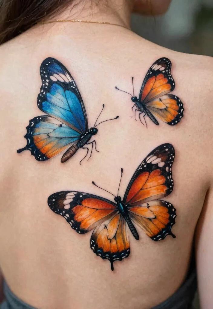 16 3 Butterfly Tattoo Designs Ideas With Graceful Motion - 9. Double Butterfly Design 1