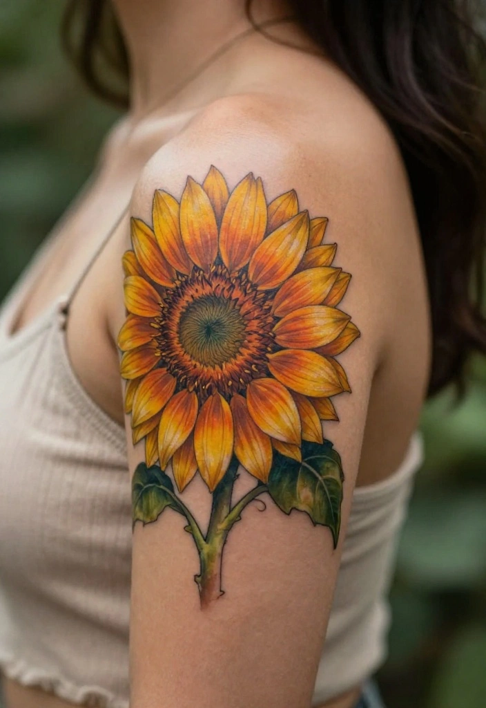 16 Arm Tattoo Flower Ideas With Elegant Flow - 6. Sunflower Inspiration 1