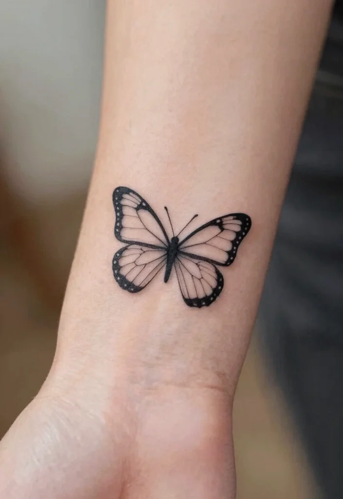 16 Butterfly and Moth Tattoo Ideas With Mystical Balance - 3. Minimalist Magic 1