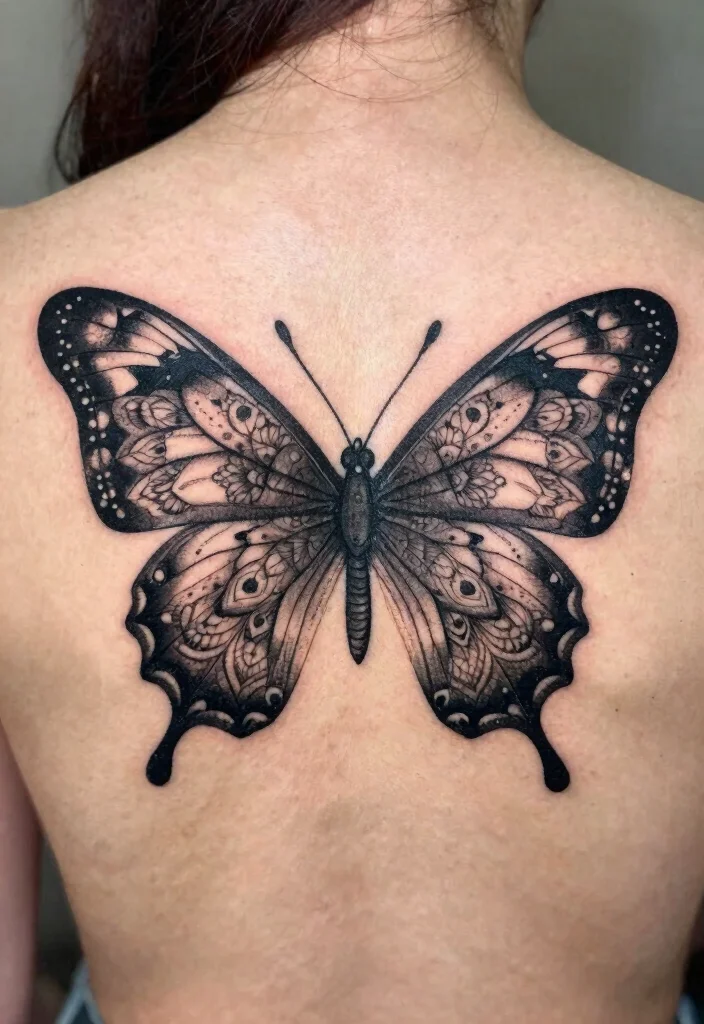 16 Butterfly and Moth Tattoo Ideas With Mystical Balance - 4. Mystical Mandalas 1