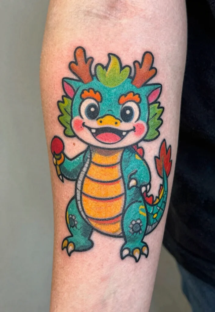 16 Delicate Dragon Tattoo Ideas With Fine Line Beauty - 10. The Whimsical Touch 1