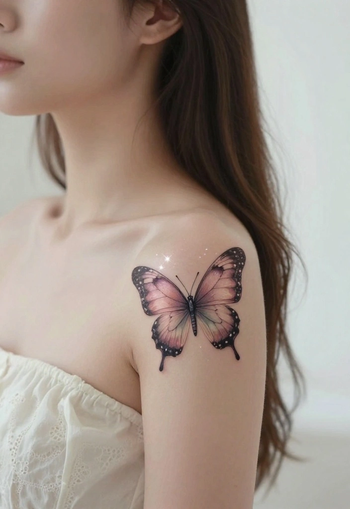 16 Neo Traditional Butterfly Tattoo Ideas With Bold Color - 15. The Enchanted Butterfly 1