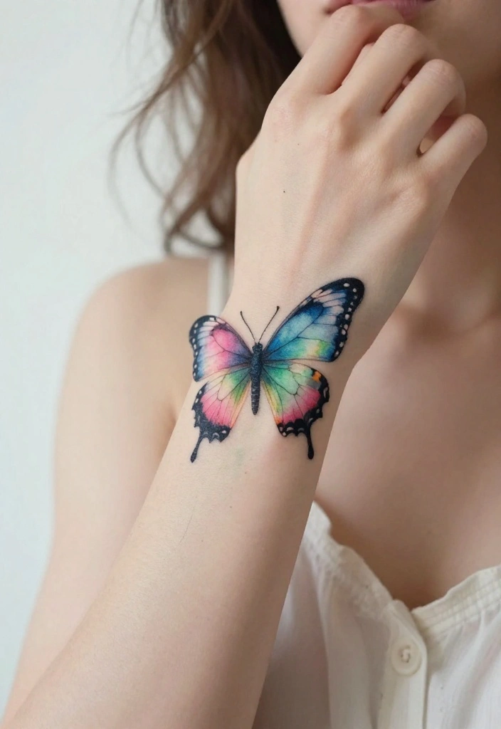 16 Neo Traditional Butterfly Tattoo Ideas With Bold Color - 4. The Watercolor Effect 1
