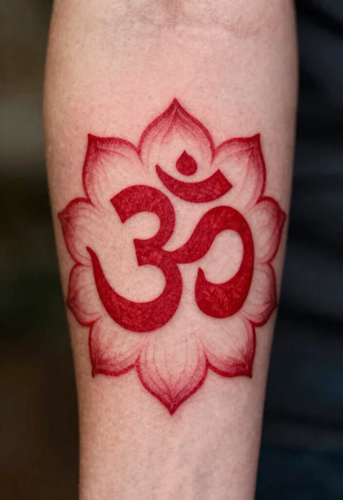 16 Red Tattoo Arm Ideas That Stand Out Boldly - 15. Spiritual Symbols 1