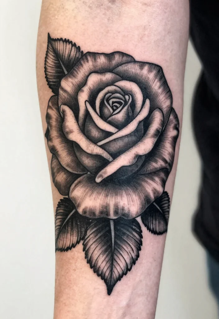 16 Rose Thumb Tattoo Ideas With Tiny Bold Style - 4. Bold Filled Rose 1