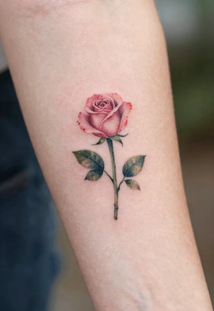 16 Rose Thumb Tattoo Ideas With Tiny Bold Style - 5. Tiny Rose with Leaves 1