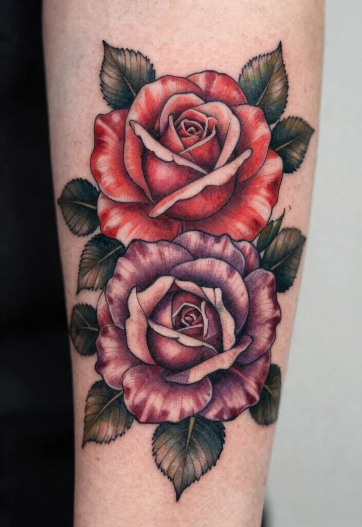 16 Rose Thumb Tattoo Ideas With Tiny Bold Style - 6. Double Rose Design 1
