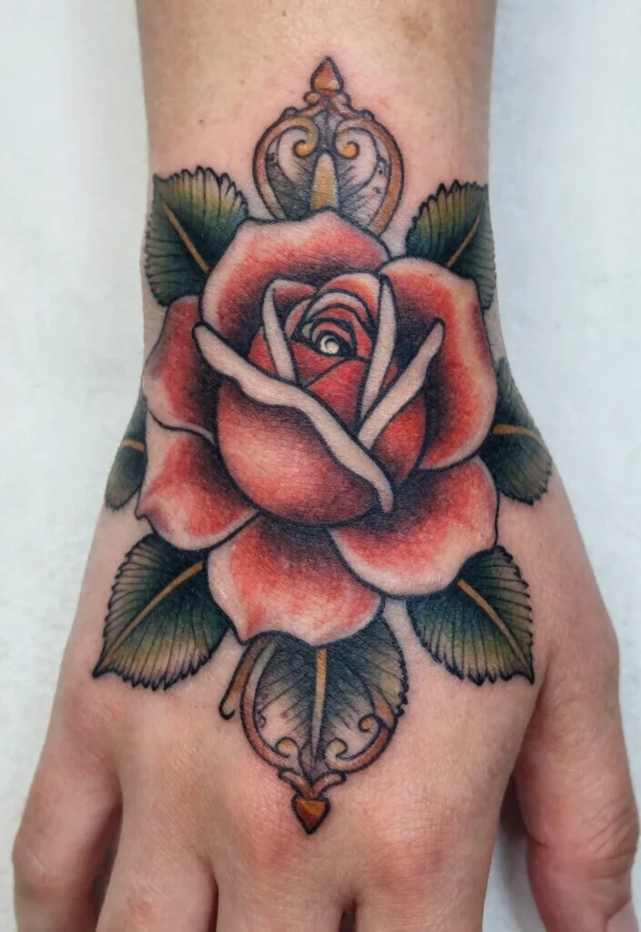 16 Rose Thumb Tattoo Ideas With Tiny Bold Style - 9. Vintage Rose Style 1