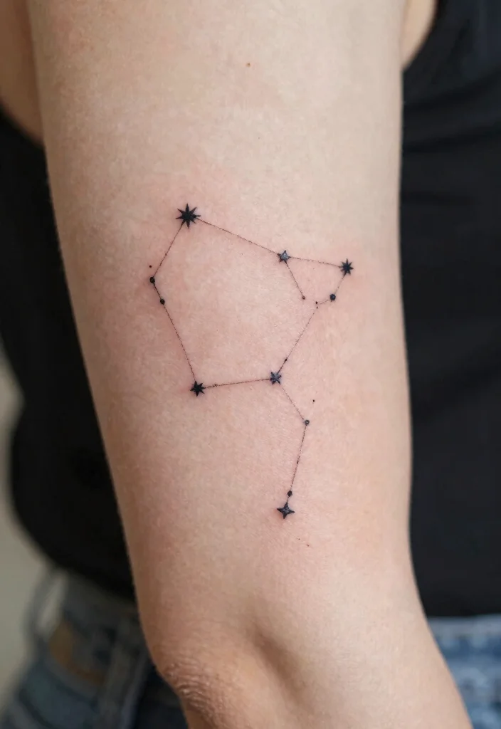 16 Star and Moon Tattoo Ideas With Celestial Charm - 15. Constellation Connection 1
