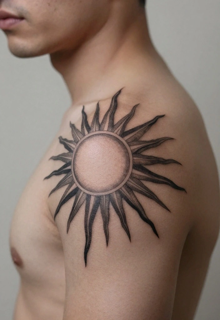 16 Sun Tattoo Men Ideas With Bold Radiant Energy - 7. Sun Rays Tattoos 1