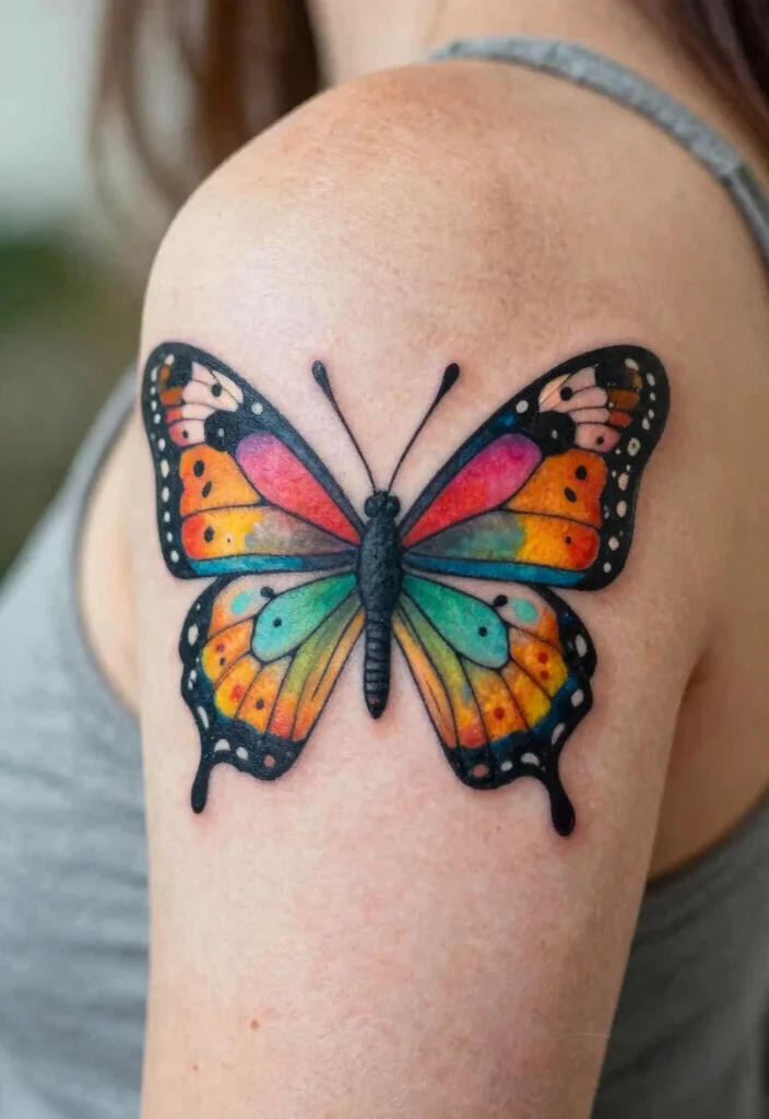 17 Funny Flash Tattoo Ideas With Playful Humor - 15. Fun Butterfly with a Playful Twist 1