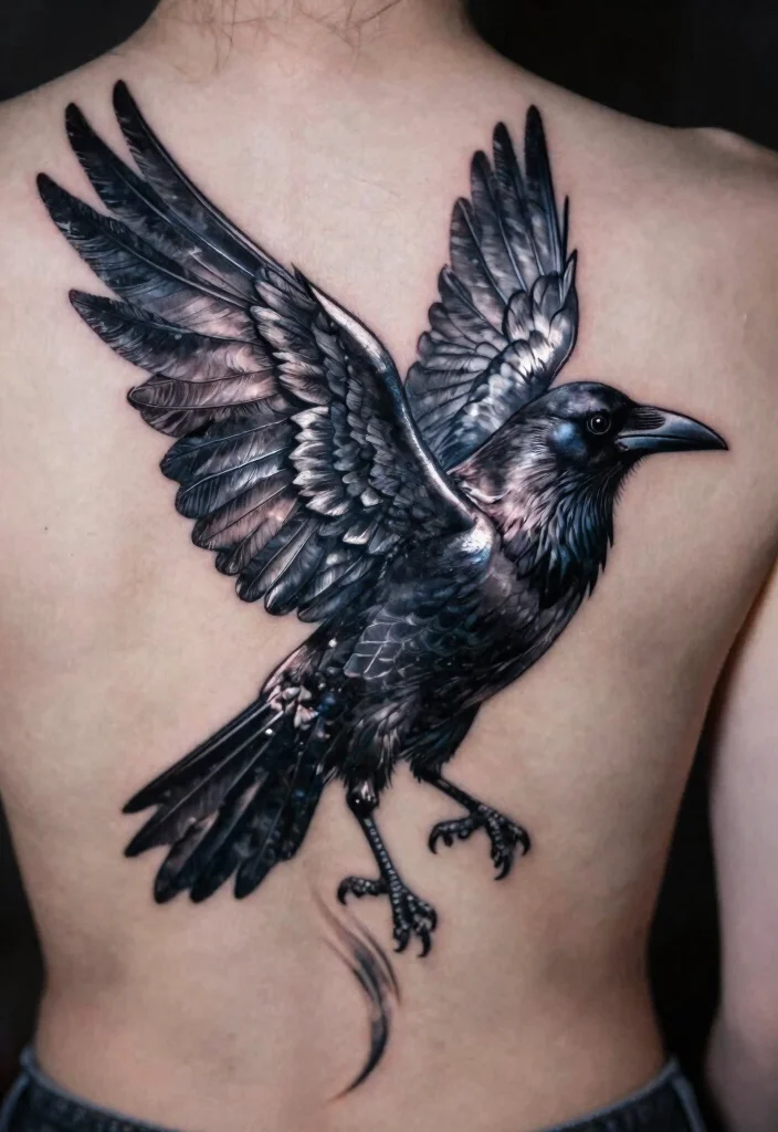 17 Gothic Fairy Tattoo Ideas With Dark Fantasy Vibes - 12. Raven Fairy 1