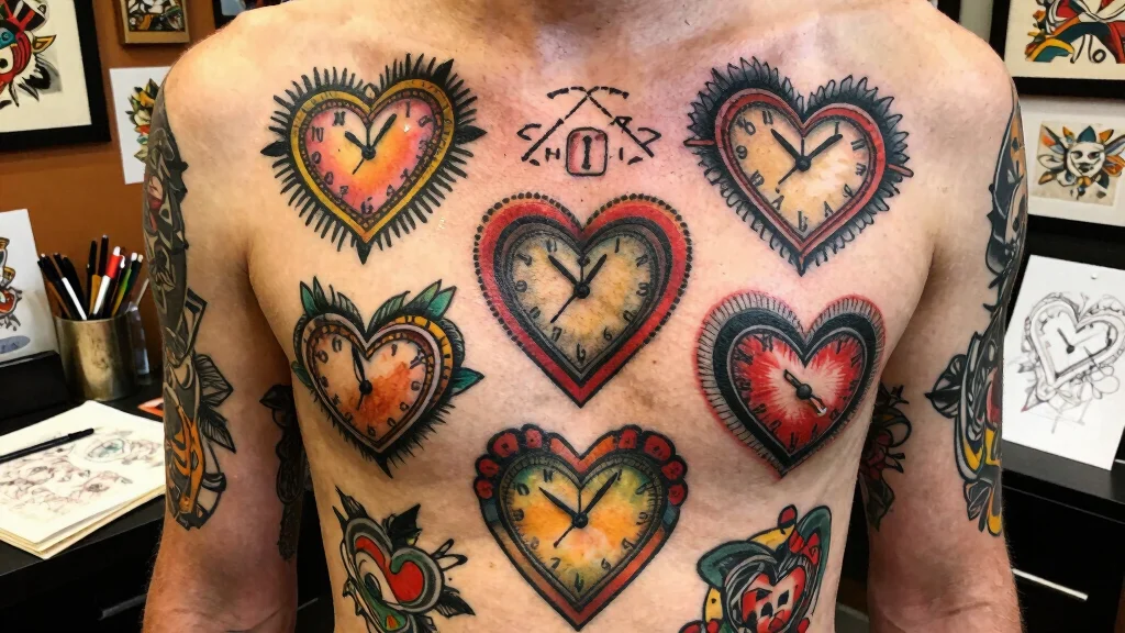 17 Heart Clock Tattoo Ideas With Deep Meaning
