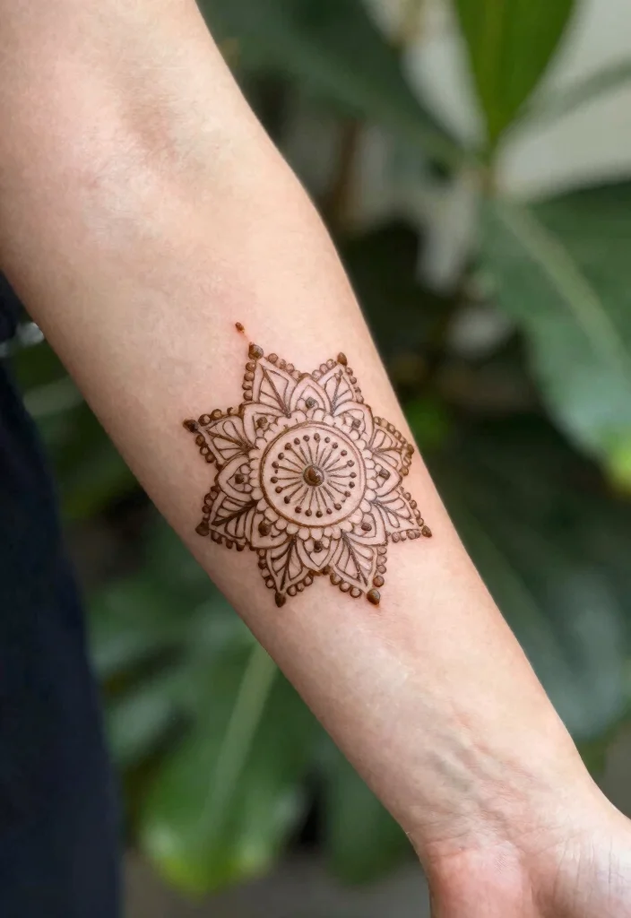 17 Henna Tattoo Arm Ideas With Intricate Patterns - 4. Minimalist Mandalas 1