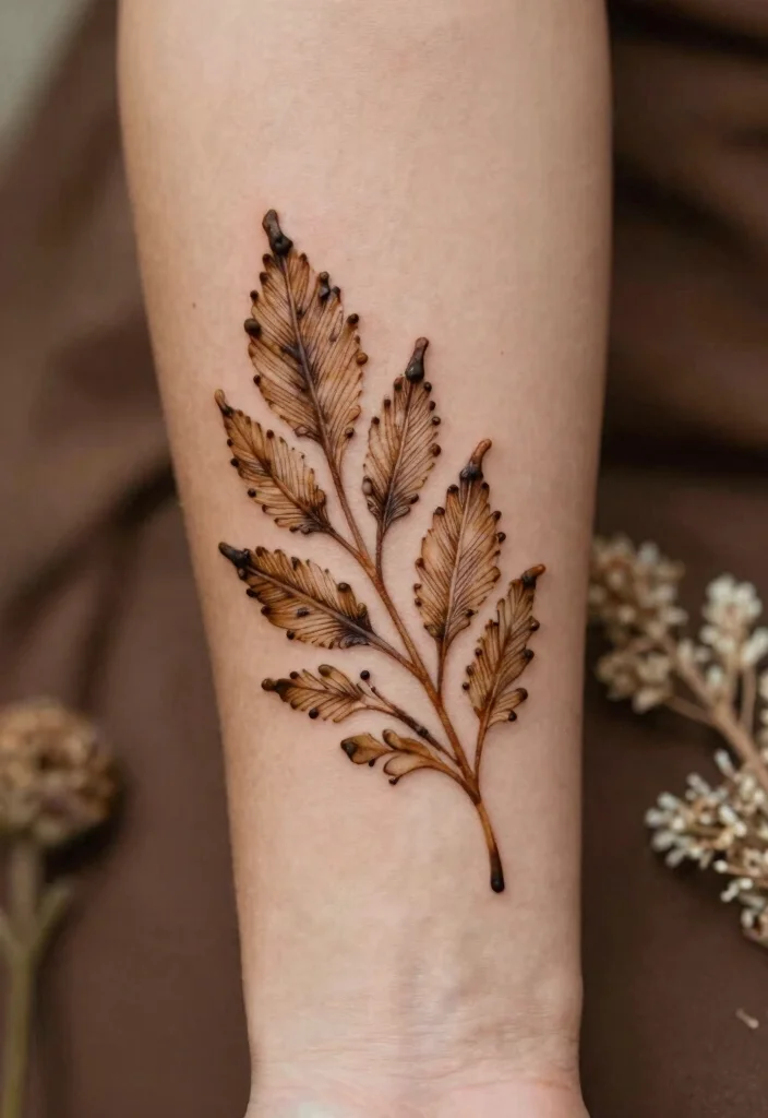 17 Henna Tattoo Arm Ideas With Intricate Patterns - 7. Nature-Inspired Patterns 1