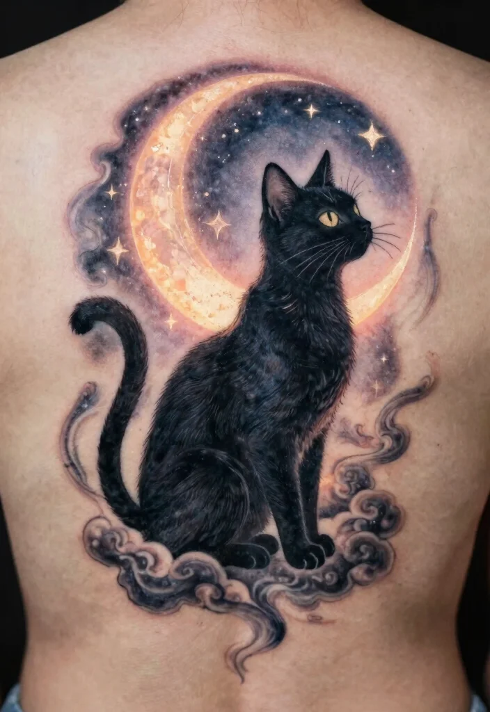 17 Japan Cat Tattoo Ideas With Cultural Charm - 3. The Neko: A Symbol of Mystery 1