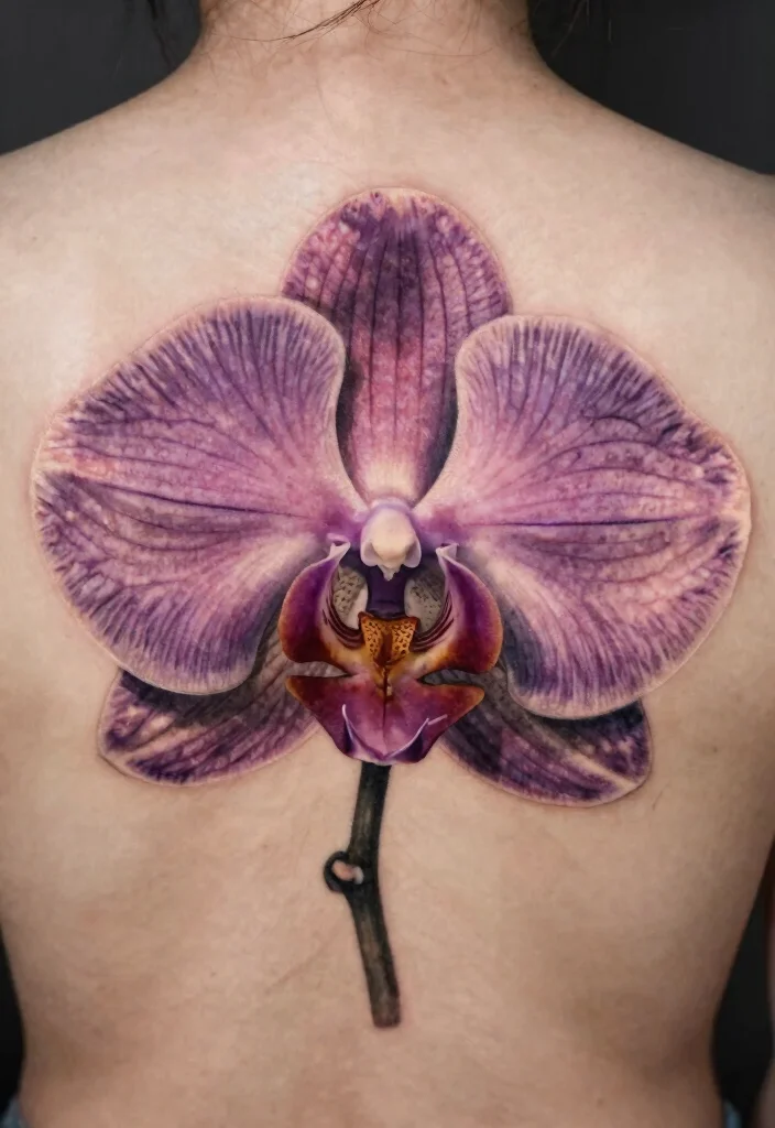 17 Orchid Flower Tattoo Ideas With Exotic Elegance - 13. Realistic Orchid Tattoos 1