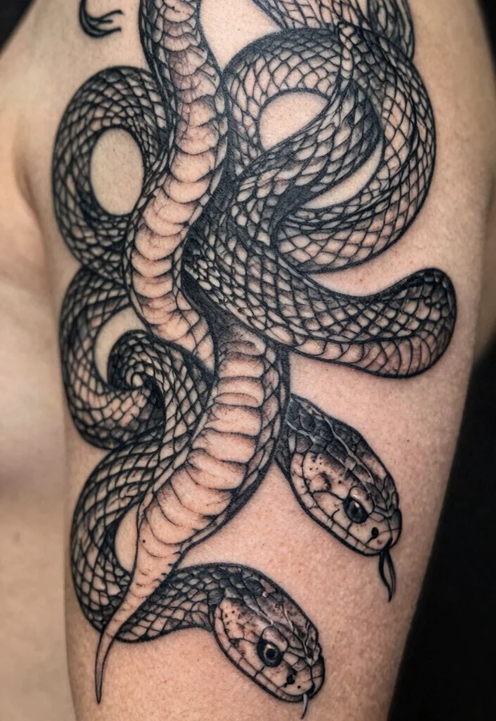 17 Realistic Medusa Tattoo Ideas With Stunning Detail - 2. Serpent Hair Details 1