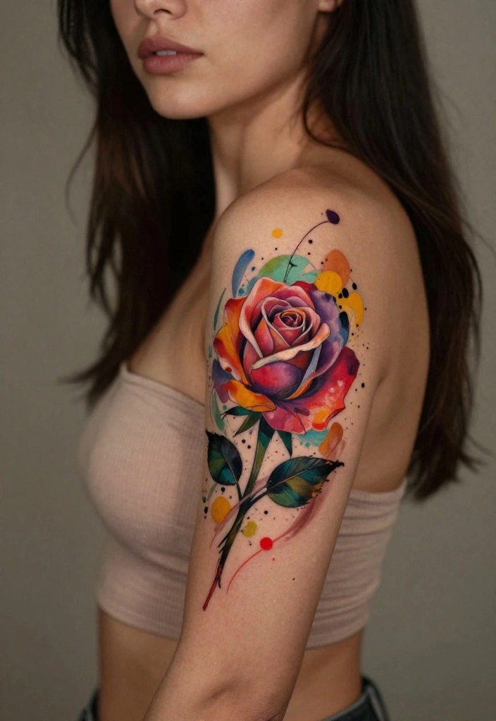 17 Rose Tattoo Ideas That Never Go Out of Style - 13. Abstract Rose Tattoo 1