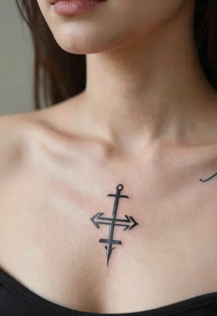 17 Sternum Tattoo Ideas With Bold Center Placement - 12. Personal Sigils 1