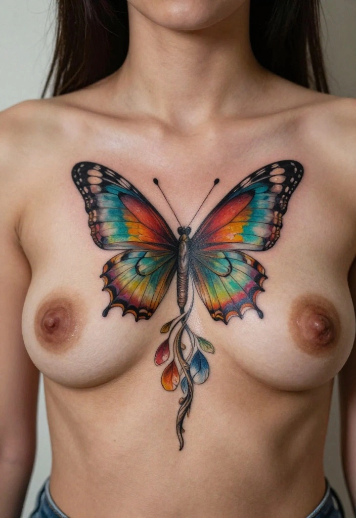 17 Sternum Tattoo Ideas With Bold Center Placement - 17. Custom Creations 1