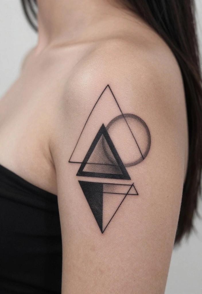 17 Sternum Tattoo Ideas With Bold Center Placement - 2. Geometric Shapes 1