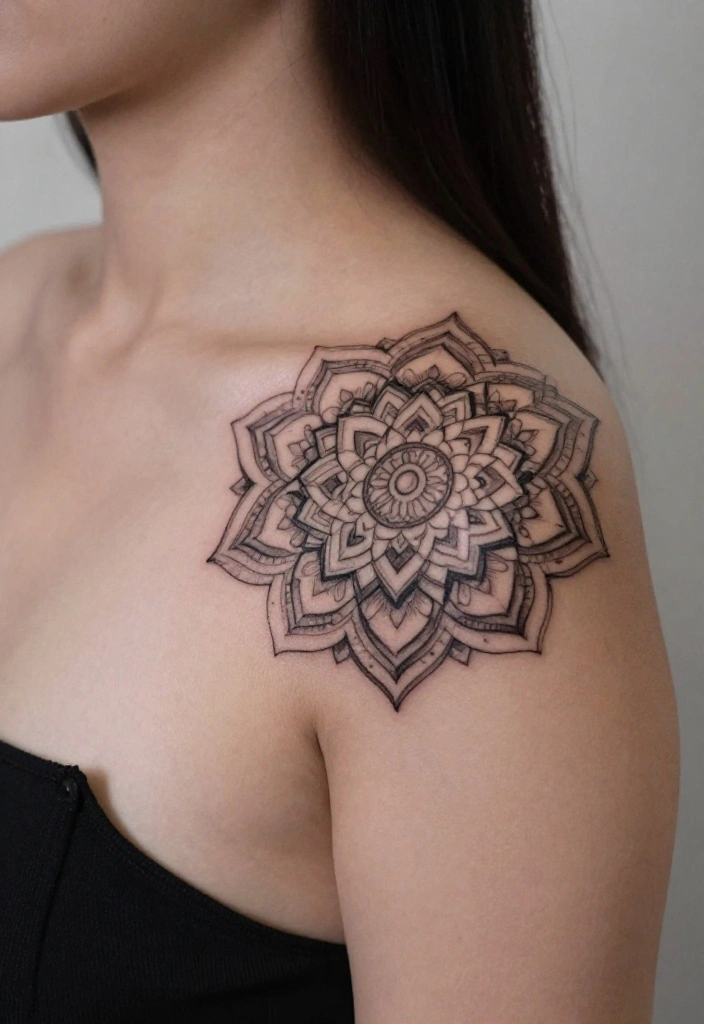 17 Sternum Tattoo Ideas With Bold Center Placement - 5. Spiritual Symbols 1