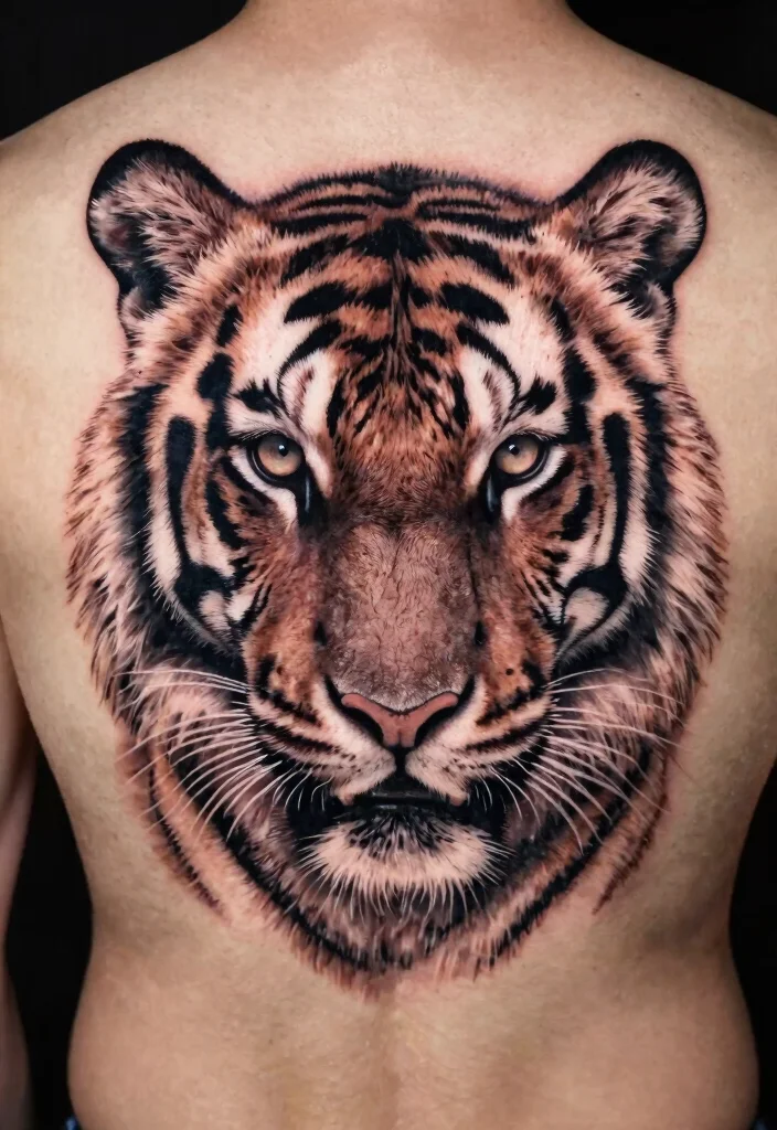 18 Asian Tiger Tattoo Ideas With Fierce Power - 10. Realistic Tiger Portrait 1