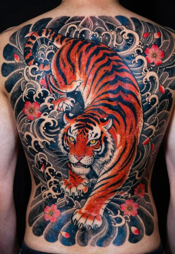 18 Asian Tiger Tattoo Ideas With Fierce Power - 2. Traditional Japanese Tiger 1