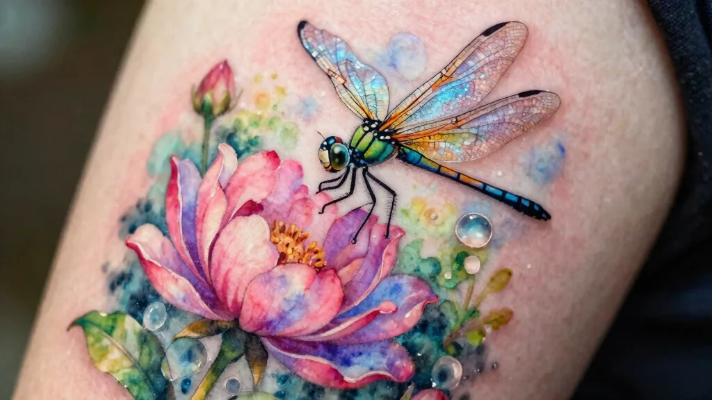 18 Dragonfly and Flower Tattoo Ideas With Natural Grace
