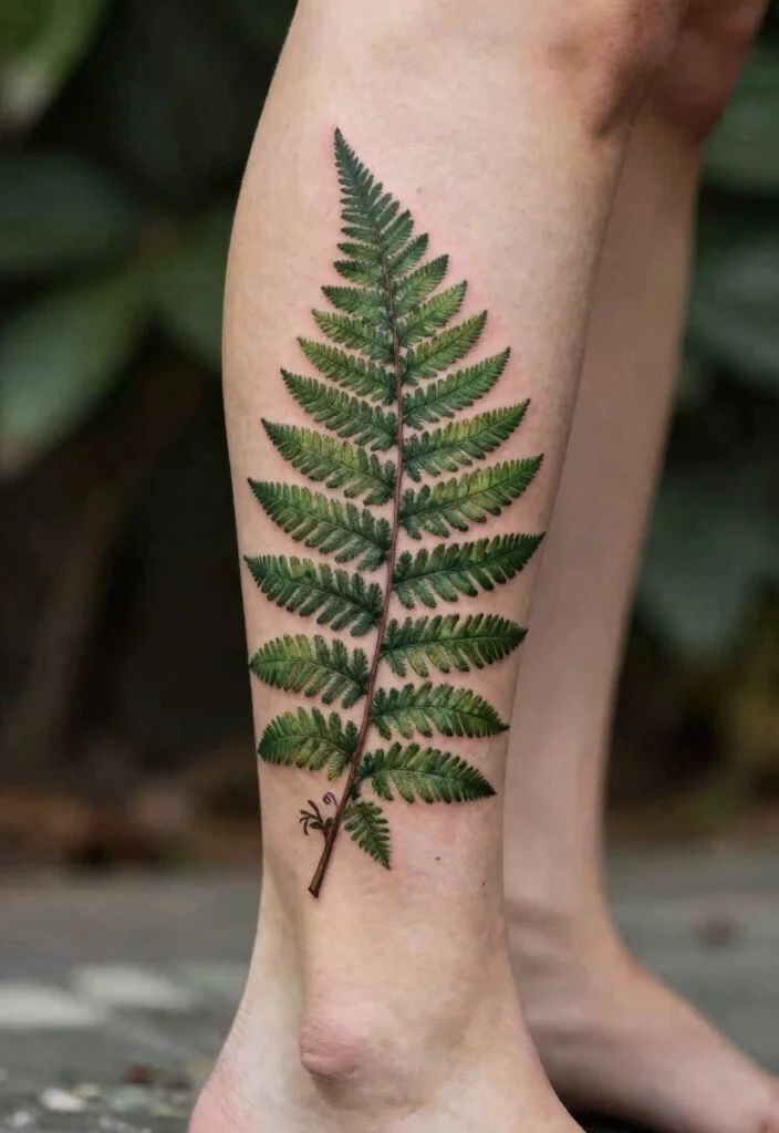 18 Flower Ankle Tattoo Wrap Around Ideas With Delicate Flow - 5. Unique Fern Patterns 1