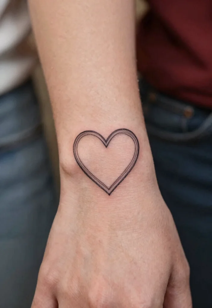 18 Heart Frame Tattoo Ideas With Romantic Detail - 2. Framed Heart Outline 1