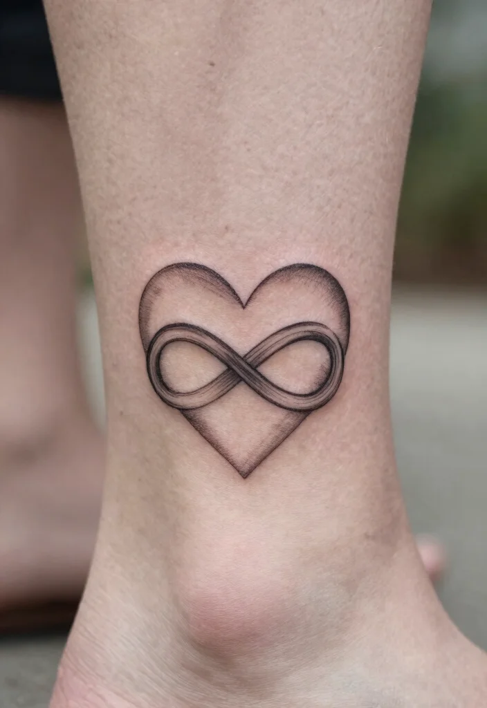 18 Heart Frame Tattoo Ideas With Romantic Detail - 3. Heart with a Small Infinity Symbol 1