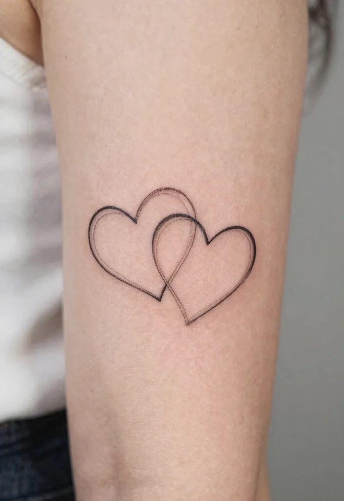 18 Heart Frame Tattoo Ideas With Romantic Detail - 5. Double Heart Frame 1