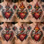 18 Sacred Heart Chest Tattoo Ideas With Bold Devotion